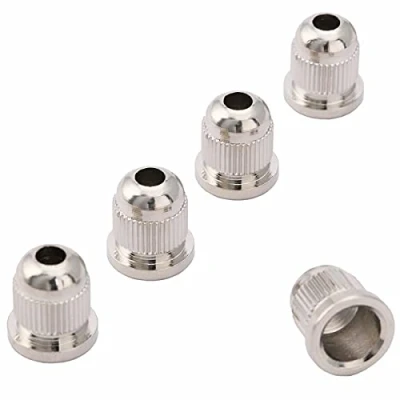 Abbildung von Musiclily Pro 13,2mm Stahl Bass Saitenhülsen String Ferrules Through Body für 4/5 Saiten E Bass, Nickel (5 Stück)