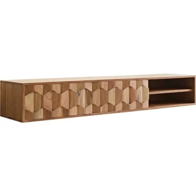 Abbildung von Lowboard Fevo 160 cm Akazie Natur 2 Türen schwebend