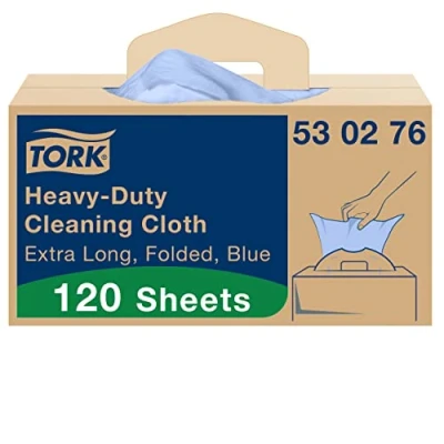 Abbildung von Tork Extra Starke Reinigungstücher Blau W7, Einzeltuchentnahme, 1 x 120 Tücher, 530276
