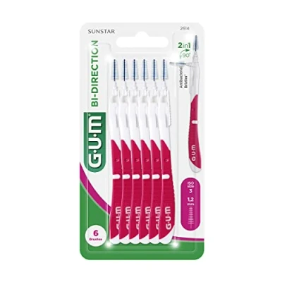 Abbildung von GUM BI DIRECTION 6er Blister Gr. 3 Tanne, pink 6 Bürsten