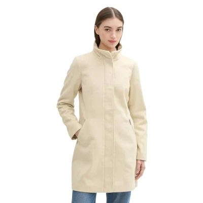 Abbildung von TOM Tailor Denim Klassischer Mantel, Damen, Größe: Medium, Beige herringbone