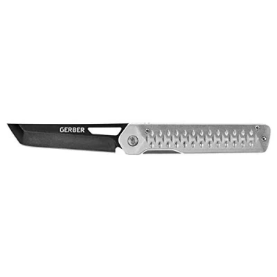 Abbildung von Gerber Taschenklappmesser mit Taschenclip, Klingenlänge: 8,8 cm, Ayako Folding Pocket, Silber/Schwarz, Rostfreier Stahl, 30 001667