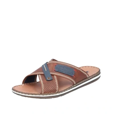 Abbildung von Rieker Pantolette flach, Herren, Größe: 40, Marron/denim Schuhe