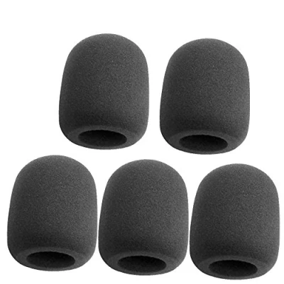 Abbildung von Mintice 5 Stück Schwarz Handheld Bühne Mikrofon Windschutz Mikrofonabdeckung Windschutzscheibe Schaum Mic Abdeckung Karaoke DJ Foam
