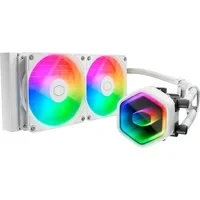 Abbildung von Cooler Master MasterLiquid 240 Core II Wasserkühlung 240mm AIO Wasserkühlsystem (max. 260 W TDP), GR9 Doppelkammerpumpe, verbesserte ARGB Gen 2 Lüfter, schnell montierbare AMD und Intel Kits Weiß