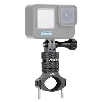 Abbildung von HSU Lenkerhalterung für GoPro, 360 Grad Fahrradhalterung aus Aluminiumlegierung Hero 12/11/10/9/8/7/6/5/4/3 und andere Action Kameras (Schwarz)
