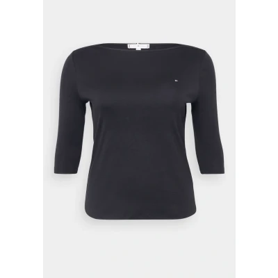 Abbildung von Tommy Hilfiger Curve SLIM CODY BOAT 3/4 Langarmshirt, Damen, Größe: 50, Black