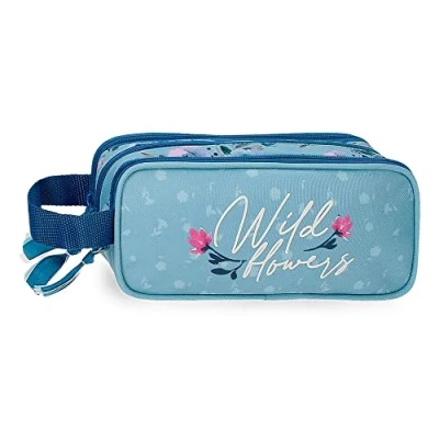 Abbildung von Movom Wild Flowers Dreifach Federmäppchen Blau 22x10x9 cm Polyester