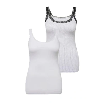 Abbildung von Ulla Popken 2 PACK Nachtwäsche Shirt, Damen, Größe: 54/56, Snow white
