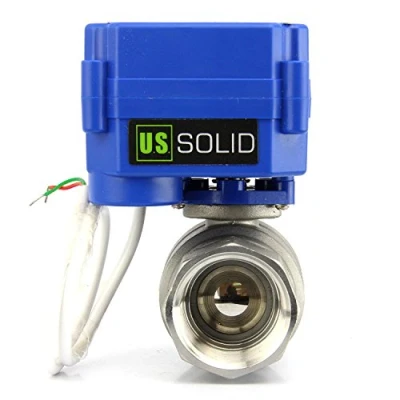 Abbildung von U.S. Solid 1&quot; Motorkugelhahn DN25 2 Wege Edelstahl Elektrische Zonenventil, 9 24V AC/DC, Drähte, Automatische Rückkehr NC, Standardport