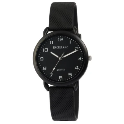 Abbildung von Excellanc Quarzuhr 1500007 Silikonuhr für Damen, schwarz