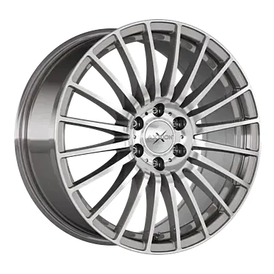 Abbildung von AXXION 5 loch 18Zoll 120mm Alufelge AX5 Daytonagrau hochglanzpoliert 11515 Felge