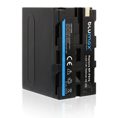 Abbildung von Blumax Akku kompatibel mit Sony NP F970 / F960 F750 F550 F570 7850mAh LG Zellen (Blackmagic F570) auch für Diverse Blitzgeräte Videoleuchten Fieldmonitore