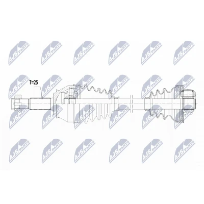 Abbildung von NTY NPW FT 025 Antriebswelle Vorderachse links 505 FIAT: Doblo I Cargo, Kombi