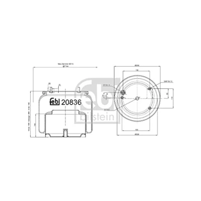 Abbildung von FEBI BILSTEIN 20836 Federbalg, Luftfederung DAF: XF