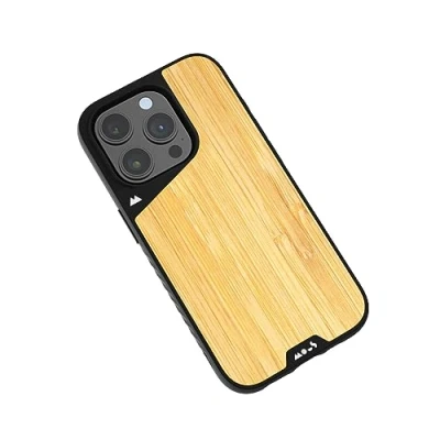 Abbildung von Mous Hülle für iPhone 15 Pro Max MagSafe Kompatibel Case Limitless 5.0 Bambus Handyhülle Schutzhuelle