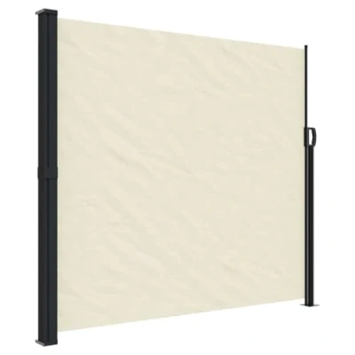 Abbildung von vidaXL Seitenmarkise, Wandmarkise mit PU Beschichtung, Sichtschutz für Balkon Terrasse Garten, Windschutz Markise, Ausziehbar Creme Polyester