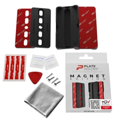 Abbildung von PLATEHOLDER® 1x Magnet Kennzeichenhalter Rahmenlos Magnetische Nummernschildhalterung Auto Kennzeichenhalterung Nummernschildhalter Kfz Kennzeichen Autokennzeichen Halterung Tuning