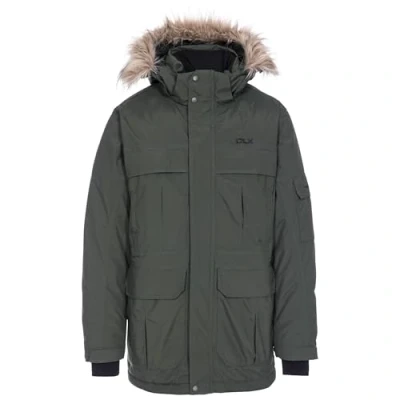 Abbildung von DLX Trespass Herren Wasserdichte Daunenjacke Mit Abnehmbarer Kapuze HIGHLAND, Olive, XS, MAJKDOL20001_OLIXS