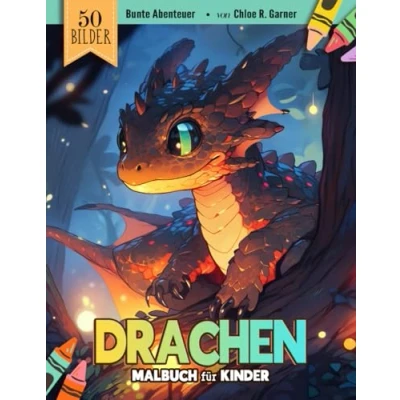 Abbildung von Drachen Malbuch Kinder: 50 Niedliche Ausmalbuch Malvorlagen Für Erwachsene, Jugendliche Und Kinder Lustiges Stressabbau &amp; Entspannung Geschenk Männer, Frauen, Mädchen Senioren