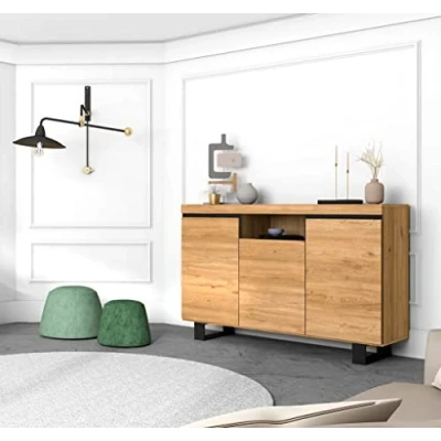 Abbildung von Skraut Home Sideboard für Ihr Wohnzimmer oder Esszimmer, Eiche, Schwarzeiche, 140x40x92cm