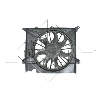 Abbildung von NRF 47462 Lüfter 481 12 600 mit Kühlerlüfterrahmen (Zarge), bürstenloser Motor Steuergerät VOLVO: XC90 I