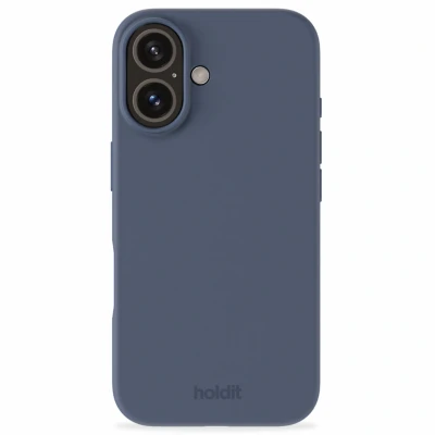 Abbildung von Apple iPhone 16 Hülle Silikon Holdit Hard Case/Backcover Handyhülle Dunkelblau