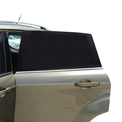 Abbildung von Sonnenschutz Auto 2 Stück, Universal Sonnenblende Netz, Baby mit UV Schutz, für Seitenfenster Meshmaterial Schützt Mitfahrer, Kinder &amp; Haustiere