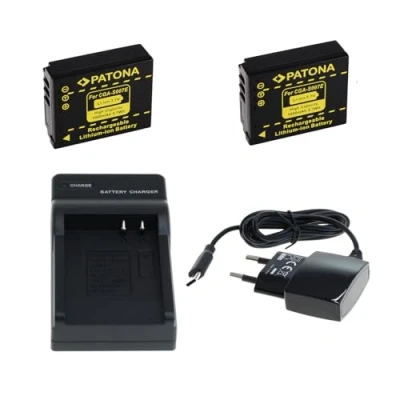 Abbildung von bg akku24 2 Stück Akku, Ladegerät und Netzteil für Panasonic Lumix DMC TZ1, TZ2, TZ3, TZ4, TZ5, TZ11, TZ15, TZ50 CGA S007A
