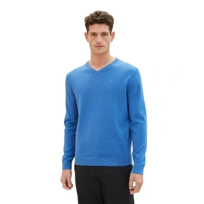 Abbildung von TOM Tailor MIT Vausschnitt Strickpullover, Herren, Größe: 3XL, Sure blue melange