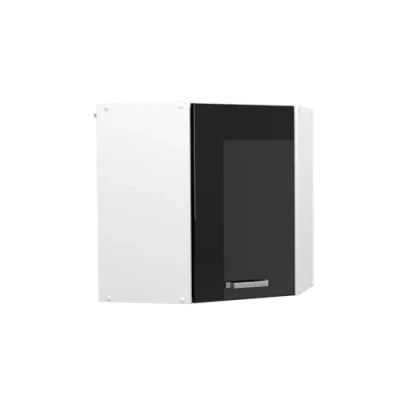 Abbildung von Vicco Eckhängeschrank R Line, Schwarz Hochglanz/Weiß, 57 cm