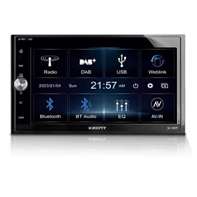 Abbildung von XZENT X 107 2 Din Autoradio für Autos und Reisemobile, Multimediasystem mit 6,75“ / 17,1 cm Touchscreen, Mediencenter DAB+, USB, UKW, Bluetooth, WebLink
