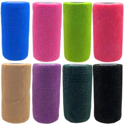 Abbildung von 8 Rollen Selbstklebender Verband Bandage, 10cm*4,5m Selbstklebend, Elastischer Fixierbinde Haftbandage Kohäsive Bandage Elastische Binde für Sport Vet Wrap Pet Katze,Hund,Pferd
