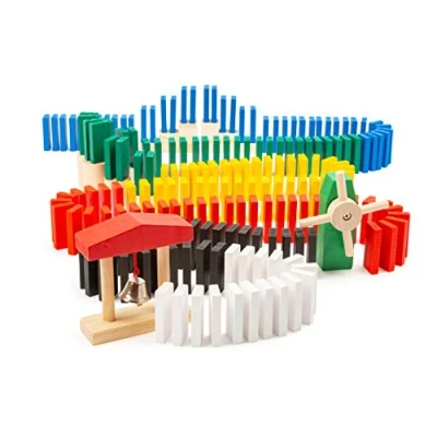 Abbildung von small foot Domino Rallye, Kettenreaktions Spiel aus Holz, 490 tlg., Geschicklichkeitsspiel für Kinder ab 3 Jahren, 11402