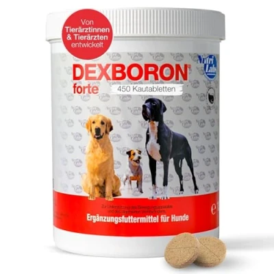 Abbildung von NutriLabs Dexboron® forte Hunde Kautabletten 450 STK. Tabletten mit Teufelskralle für Regenerationsmittel Weidenrinde, Weihrauchextrakt u.v.m.