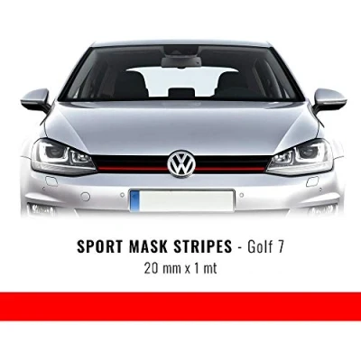 Abbildung von 4R Quattroerre.it 17070 Selbstklebende Zierstreifen für Autos Golf 7, Rot, 20 mm x 1 mt