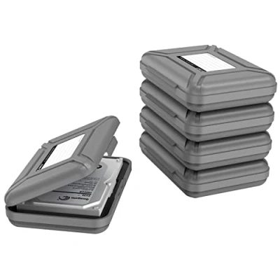 Abbildung von ORICO 3,5&quot; Festplattentasche Schutztasche Schutzbox, Aufbewahrungstasche für 3,5 Zoll Festplatten Kompatibel mit Western Digital WD Seagate Toshiba Samsung Intenso (Grau,5 Stück) PHX 5S