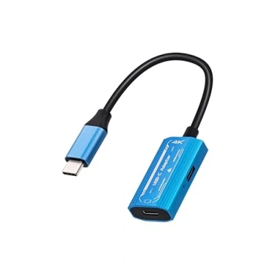 Abbildung von Mcbazel USB C Adapter für AR Brillen, unterstützt 4K@60Hz und 1080p@60Hz Auflösungen, 100W Schnellladung, Male zu Female Tablet/AR/NS Switch/Steam Deck/ROG Ally Blau