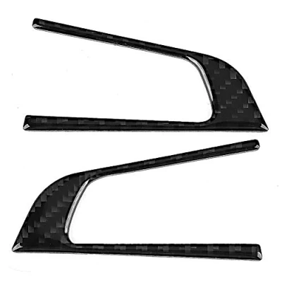 Abbildung von Broco Auto Innendekoration, 2pcs Lenkrad Knopf Dekorative Abdeckung Trim Carbon Faser Kompatibel mit Alfa Romeo Giulia 2017 2018 2019
