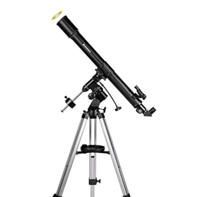 Abbildung von Bresser Refraktor Teleskop Lyra 70/900 EQ mit Smartphone Kamera Adapter und hochwertigem Objektiv Sonnenfilter, inklusive Montierung, Stativ Zubehör