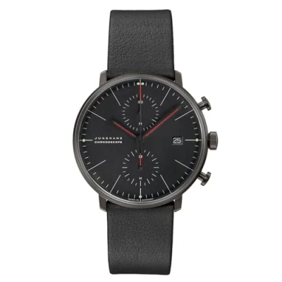 Abbildung von Junghans 27/4409.02 max bill Chronoscope Bauhaus Herrenuhr Schwarz