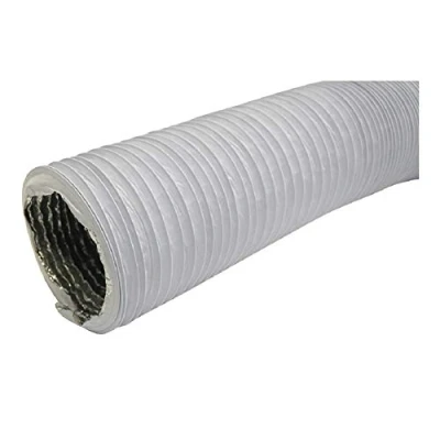Abbildung von Ø 100mm 3m Aluminium/PVC Lüftungsschlauch Weiß Flexschlauch Abluftschlauch für Trockner, Klimaanlage, Abzugshaube Flexrohr, Alurohr, Schlauch