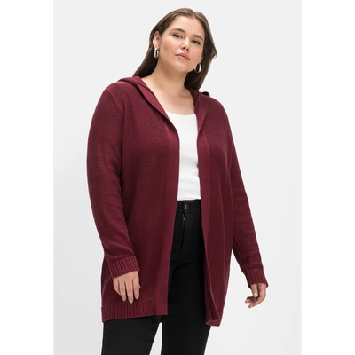 Abbildung von Sheego Strickjacke, Damen, Größe: 44/46, Weinrot