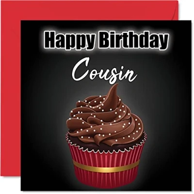 Abbildung von Stilvolle Geburtstagskarte für Cousin Geburtstags Cupcake lustige von Verwandten, Geburtstagsgeschenke, 145 mm x mm, Geburtstagsgrußkarten, Geschenk