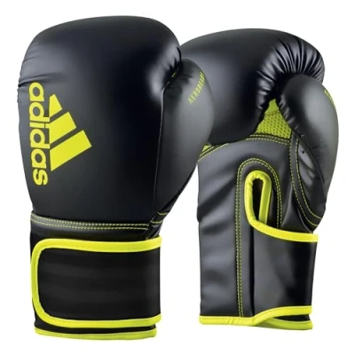 Abbildung von adidas Boxhandschuhe Hybrid 80 geeignet fürs Boxen, Kickboxen, MMA, Fitness &amp; Training für Kindern, Männer oder Frauen Schwarz/Gelb 6 oz