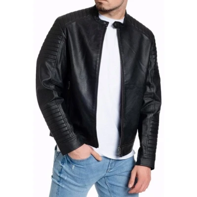 Abbildung von Jack &amp; Jones Bikerjacke Tate PU Lederjacke gesteppte Schulter und Ärmel