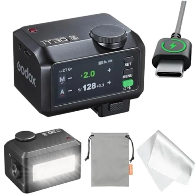 Abbildung von GODOX IT30PRO C Kamera Blitz, IT30 PRO Mini Blitzgeräte, TTL HSS 1/8000s Flash, Kompatibel mit Canon EOS R RP R5 R6 R7 Mark II 90D 750D M50 M3 (Schwarz)