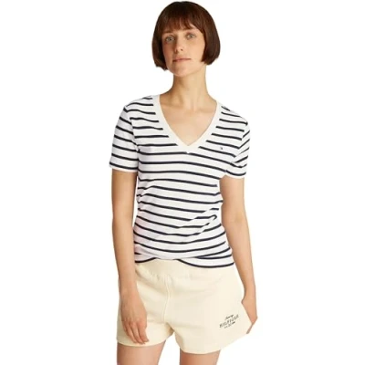 Abbildung von Tommy Hilfiger NEW SLIM CODY Tshirt basic Breton dark night navy, Damen, Größe: XL, navy