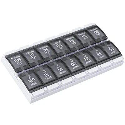 Abbildung von Wellgro Pillendose Tablettenbox 7 Tage je 2 Fächer pro Tag