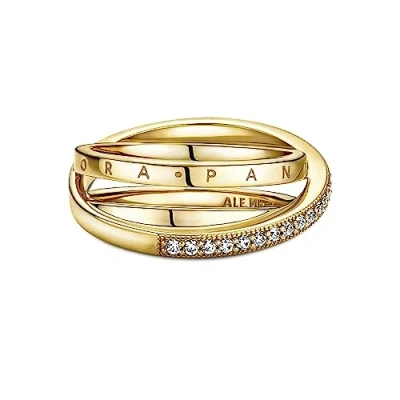 Abbildung von Pandora Crossover Triple Ring, Damen, Größe: 54, Gold plated
